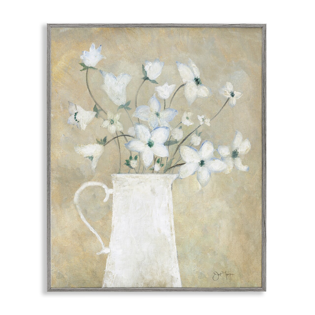 Stupell Industries Rustic Pottery Bouquet Framed Giclee Wall Art Design by Janet Tava